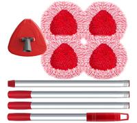 SuperAbound 4 Têtes de Serpillière Remplaçables pour Système Vileda Turbo, Recharge Mop Chenille Compatible avec Manche 76-148 cm et 1 Base - Nettoyage Multi-Surfaces pour Sols, Voitures, Camping-Cars