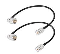 Superbat Câble Coaxial RG58 CB PL259 SO239 30cm UHF PL259 Mâle Angle Droit vers Femelle 50 ohms Faible Perte pour Radio HAM et CB, Analyseur d'Antenne, Charge Factice, Compteur SWR(2 Pièces)