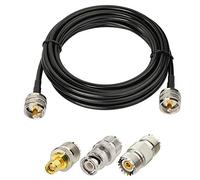 Superbat Câble PL259 UHF CB 2m Câble Coaxia RF + 3 Adaptateurs Kit SMA/BNC/PL259/SO239, Adapté Pour CB, Amateurs, Mesure SWR Et Applications Radio Bidirectionnelles