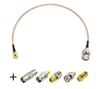 Superbat Câble RG316 Fin SMA Mâle à BNC Mâle 50Ohm 30cm avec Kit de 5 Adaptateurs SMA vers BNC pour Antennes Réseau Sans Fil WiFi Radio Antenne Externe