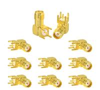 Superbat Connecteur SMA Angle Droit SMA Femelle PCB Edge Mount Connector Souder RF Adaptateur Coaxial 10 Pièces