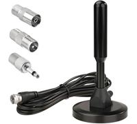 Superbat DAB Antenne radio FM pour antenne HiFi intérieure 75 Ohm Base | Antenne amovible avec câble de 3 m et 3 adaptateurs pour récepteur stéréo AV audio vidéo système home cinéma / cinéma