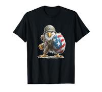 Superbe Aigle au Look Soldat avec Bouclier américain T-Shirt