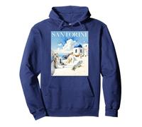Superbe Aquarelle Santorin Souvenir de l'île Grecque Sweat à Capuche