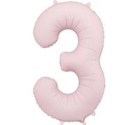 Superbe ballon en papier d'aluminium en forme de chiffre "3", 86 cm, en rose pâle doux - l'accessoire parfait pour les anniversaires ou autres occasions spéciales