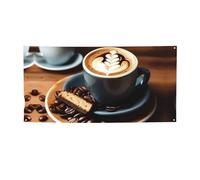 Superbe bannière de fête imprimée café pour entreprise, événement, anniversaire, décoration de fête, intérieur ou extérieur
