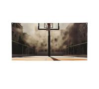 Superbe bannière de terrain de basket-ball imprimée pour intérieur et extérieur - Bannières et panneaux de fête personnalisés - Toile de fond pour photo - Pour entreprise, remise de diplôme, mariage