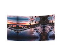 Superbe bannière murale en tissu polyester imprimé motif de lac pour fête d'anniversaire, fête d'Halloween, Noël 180 cm x 90 cm