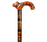 Superbe BÂTON DE Marche en Bois SCULPTÉ À LA Main DE Loup. 100% fabriqué à la Main, Canne Artisanale, escroc (3 Couleurs!)