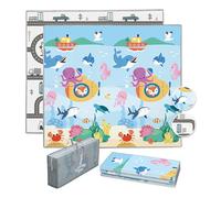 Superbe Bebe Tapis D'éveil Bébé Enfant Pliable Epais Réversible 150x180x1cm XL - Tapis De Jeu De Sol et De Motricité en Mousse Favorisant Le Développement Sensoriel - Cadeau Naissance Sea