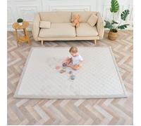 SUPERBE BEBE - Tapis d'éveil et de jeu en mousse - Beige Damier - 200x150x2,5 - Coccon Plus