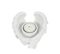 Superbe bougeoir en résine Blanche à Paillettes en Forme d'ailes d'ange - 5,5 cm x 11 cm (1 pièce) - Décoration de qualité supérieure, Design Unique et Cadeau accrocheur - Parfait pour Noël