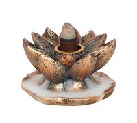 Superbe brûleur d'encens à refoulement en Bronze Lotus - 4,5 cm x 7,5 cm (1 pièce) - Décoration Artistique - Expérience de Relaxation Parfaite