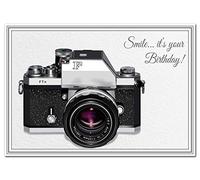 Superbe carte d'anniversaire pour photographe - Appareil photo unique et insolite - Pour les amateurs de photographie - Cartes parfaites pour hommes ou femmes - Design moderne d'art vectoriel -