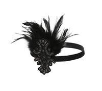 Superbe coiffe, bandeau style garçonne pour bal de fin d'année, bandeau vintage, Noir , Taille unique