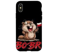 Superbe Costume de Castor aux Couleurs polonaises Coque pour iPhone X/XS