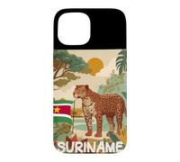 Superbe Costume de Drapeau du Suriname avec Jaguar pour garçons et Filles Coque pour iPhone 15