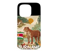 Superbe Costume de Drapeau du Suriname avec Jaguar pour garçons et Filles Coque pour iPhone 15 Pro