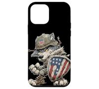 Superbe Costume de Loup avec Bouclier Patriotique Militaire Coque pour iPhone 12 Mini