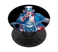 Superbe Costume de Moto pour Les Amoureux patriotiques PopSockets PopGrip Adhésif