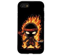 Superbe Costume de Ninja du feu pour Les Amateurs de Ninjas et de Flammes Coque pour iPhone SE (2020) / 7/8