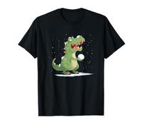 Superbe Costume Dinosaure Aime Les Combats de Boules de Neige T-Shirt