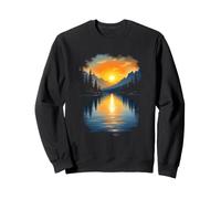 Superbe Coucher de Soleil sur Les Montagnes et Le lac réfléchissant Sweatshirt
