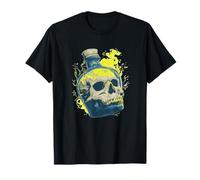 Superbe crâne Poison avec Bouteille Graphique T-Shirt