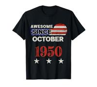 Superbe drapeau américain vintage depuis 1950 octobre 1950 T-Shirt