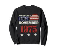 Superbe Drapeau américain Vintage Depuis 1975 Novembre 1975 Sweatshirt