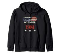 Superbe drapeau américain vintage depuis 1981 octobre 1981 Sweat à Capuche