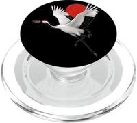 Superbe Drapeau Japonais et Grue pour Les Fans d'animaux et de grues PopSockets PopGrip pour MagSafe