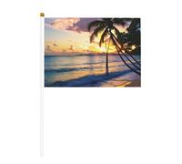 Superbe drapeau portable imprimé plage jamaïcaine, drapeaux portables, décoration d'événements, utilisation polyvalente, activités de groupe