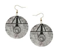 Superbe ensemble de boucles d'oreilles en cuir imprimé terrain de basket-ball pour femme, 1 paire de boucles d'oreilles légères bohèmes percées, bijoux cadeau pour femmes et filles