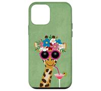 Superbe Girafe avec Fleurs et Lunettes de Soleil Coque pour iPhone 12 Mini