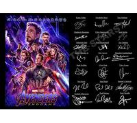 Superbe impression dédicacée Avengers Endgame (format A4, 29,7 cm x 21 cm)