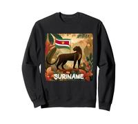 Superbe Jaguar Noir avec Motif Drapeau du Suriname Sweatshirt
