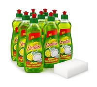 Superbe kit lave vaisselle citron super concentré 700 ml x6 + éponge magique incluse - Détergent vaisselle parfumé au citron, formule dégraissante et brillante (12)