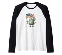 Superbe Look Argent avec Drapeau américain Manche Raglan