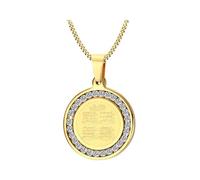 Superbe Médaille Féminine Islamique des 4 Quls Surah (Connues sous le nom des Sourates Protectrices) avec cristaux et chaîne.