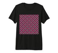 Superbe Motif Abstrait incurvé Rose Gris années 80 T-Shirt Haut de Gamme