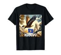 Superbe Motif Aigle du Kosovo avec Vue sur la Nature T-Shirt