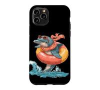 Superbe Motif Dauphin d'été avec Anneau de Piscine Coque pour iPhone 11 Pro