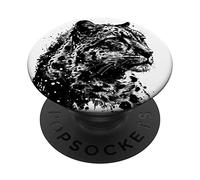 Superbe Motif léopard des neiges tête et épaules PopSockets PopGrip Adhésif