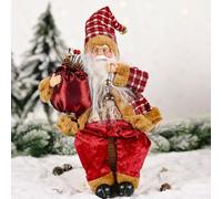 Superbe nain décoratif en peluche fabriqué comme un Père Noël sympathique pour célébrer la joie de la saison (D)