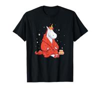 Superbe Peignoir Rouge avec Costume de Licorne T-Shirt