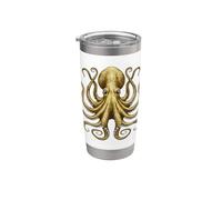 Superbe pieuvre de mer vintage art rétro milieu du siècle Gobelet isotherme en acier inoxydable double paroi