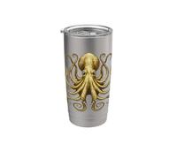 Superbe pieuvre de mer vintage art rétro milieu du siècle Gobelet isotherme en acier inoxydable double paroi