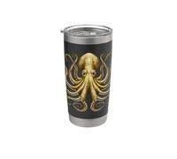 Superbe pieuvre de mer vintage art rétro milieu du siècle Gobelet isotherme en acier inoxydable double paroi