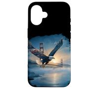 Superbe Pont Golden Gate avec Joli Costume d'aigle Coque pour iPhone 16